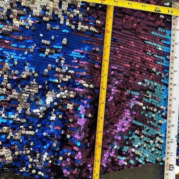 Fashion Nova Purple and Silver Sequin Dress SZ Small - Picture 6 of 14